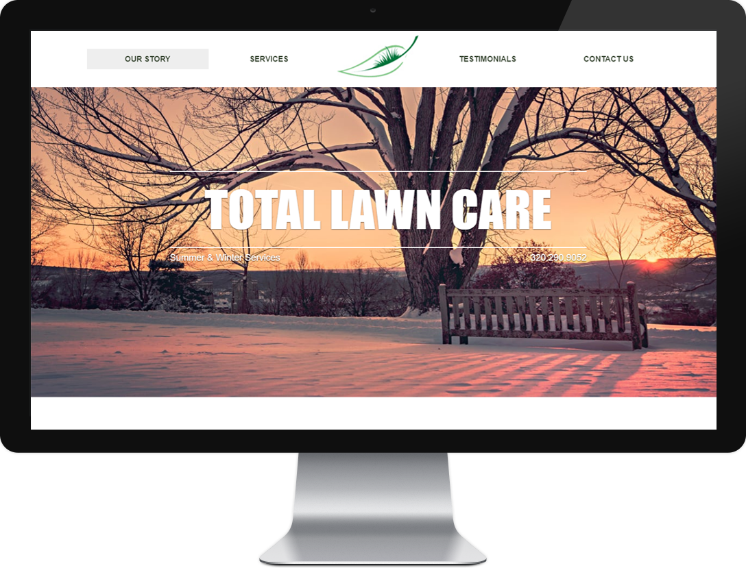 Desktop view of the website